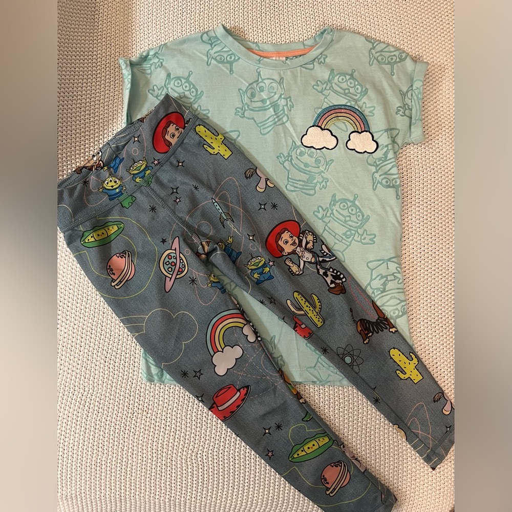 EUC - Disney Store 2PC Toy Story Girls Outfit (MISMATCH SIZES) - 5/6 & 9/10